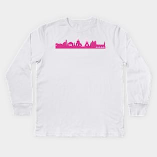 Erfurt skyline pink Kids Long Sleeve T-Shirt